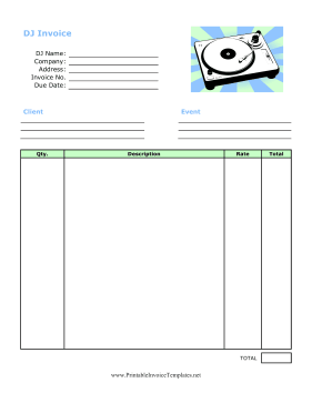 DJ Invoice template