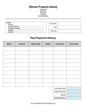 Deposit Invoice template