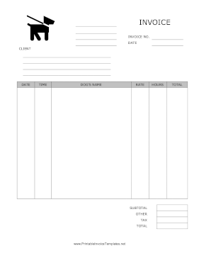 Dog Walker Invoice template