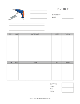 Drywall Repair Invoice template