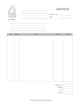 Easter Holiday Invoice template