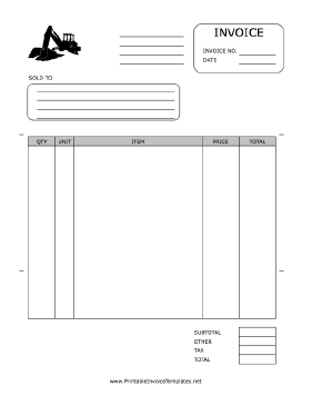 Excavation Invoice template