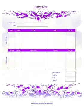 Flowery Invoice template