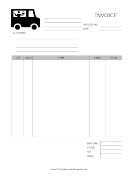 Food Truck Invoice template