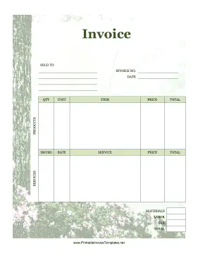 Forest Invoice template