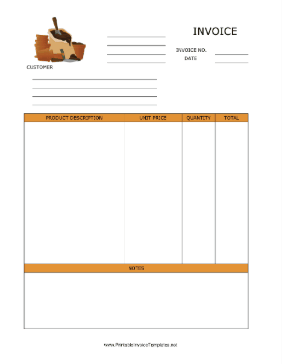 Garden Supply Invoice template