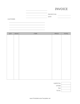 Generic Invoice template