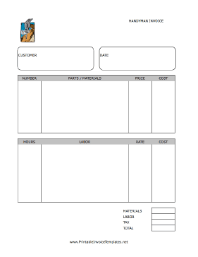 Handyman Invoice template