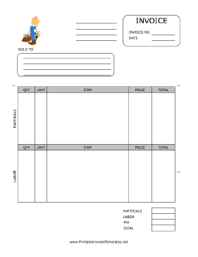 Handyman Invoice template