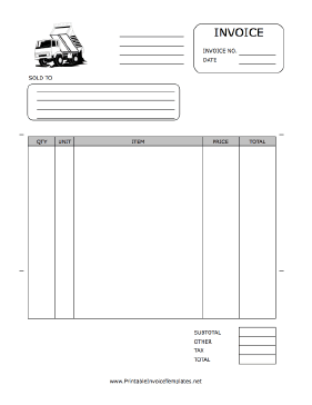 Hauling Invoice template