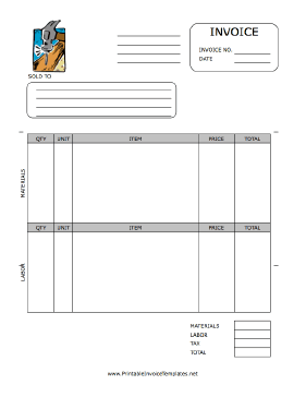 Home Repair Invoice template