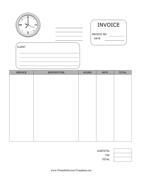 Hourly Invoice template
