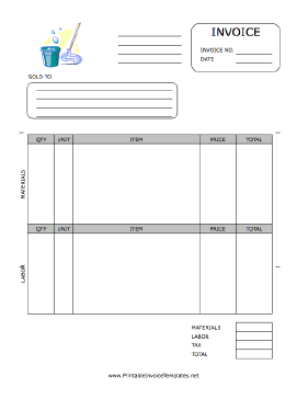 Housekeeping Invoice template