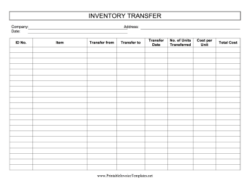 Inventory Transfer template