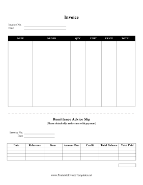 Invoice With Remittance template