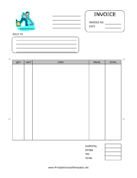 Janitorial Services Invoice template