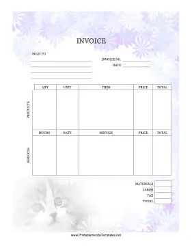 Kitty Invoice template