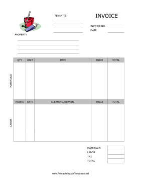 Move Out Cleaning Invoice template