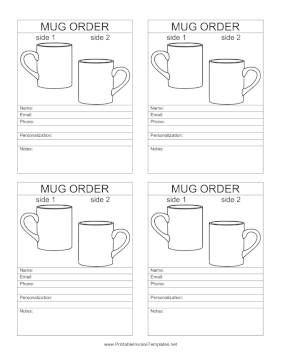 Mug Order Form template