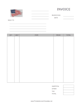 Patriotic American Flag Invoice template