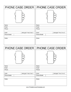 Phone Case Order Form template