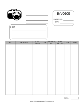 Photography Invoice template