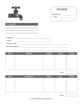 Plumber Invoice template