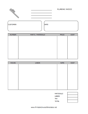 Plumbing Invoice template