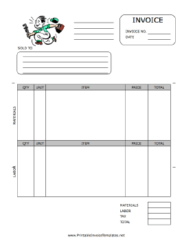 Plumbing Service Invoice template