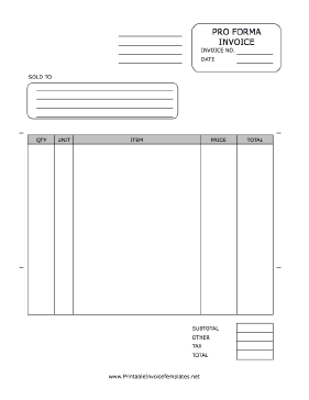 Proforma Invoice template