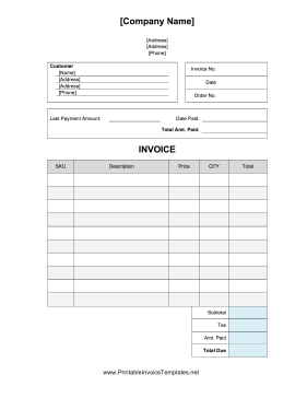 Progress Payment Invoice template