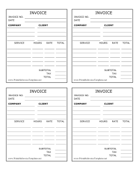 Quarter Page Invoice template