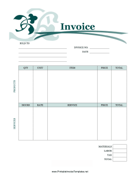 Scroll Invoice template