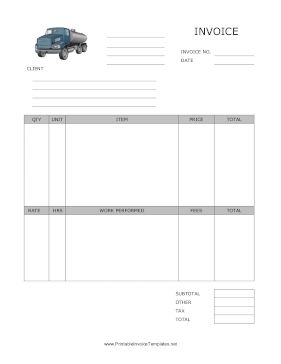 Septic Service Invoice template