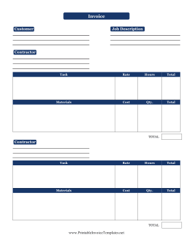 Split-Cost Invoice template