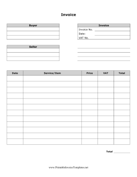 VAT Invoice template