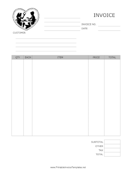 Valentine Holiday Invoice template