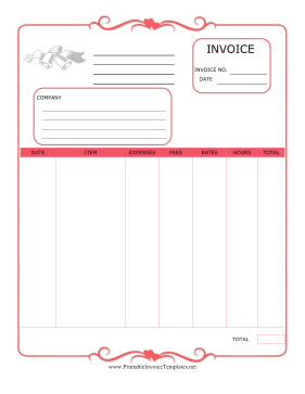 Wedding Invoice template