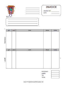 Window Repair Invoice template