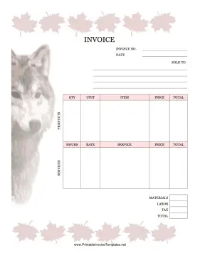 Wolf Invoice template