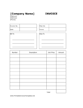 Billing Invoice template