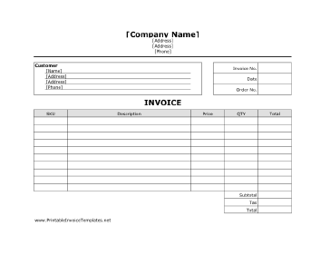 Business Invoice template