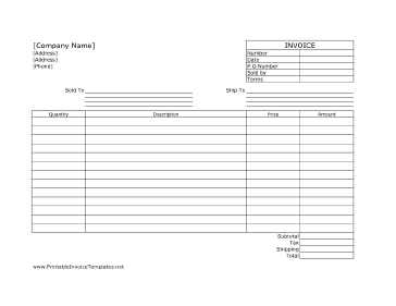 Commercial Invoice template