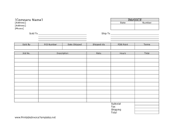 Consultant Invoice template