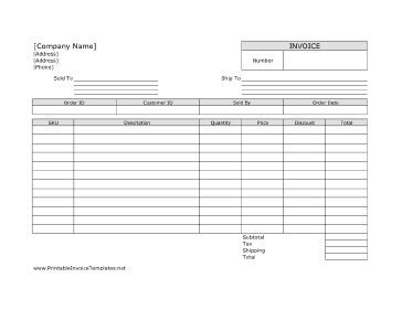 Discount Invoice template