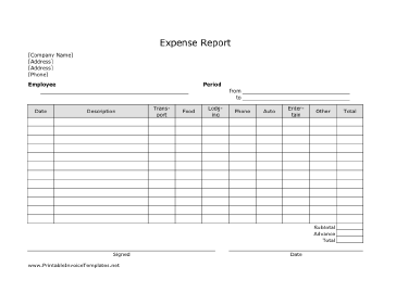 Expense Report template