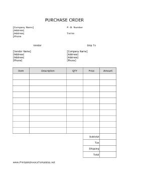 Purchase Order template