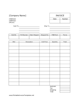 Sales Invoice template