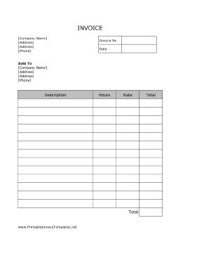 Service Invoice template