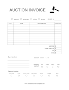 Auction Invoice template